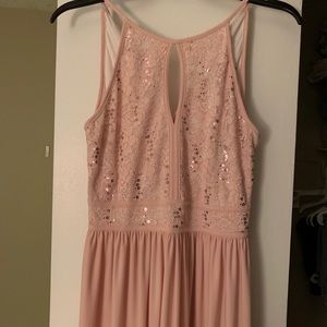 Long Pink Bridesmaids Dress